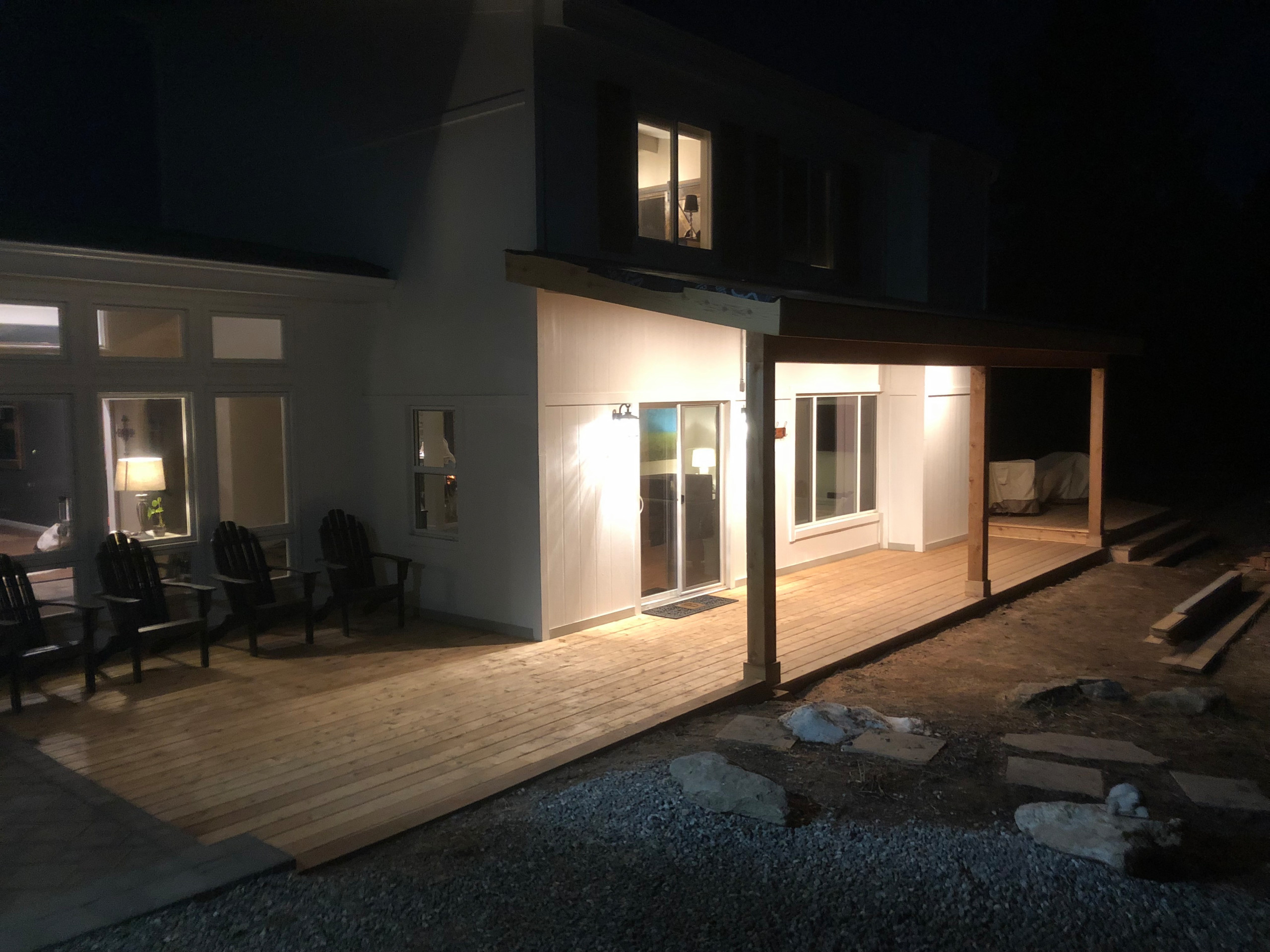 Cedar Proch Deck with Shed Roof