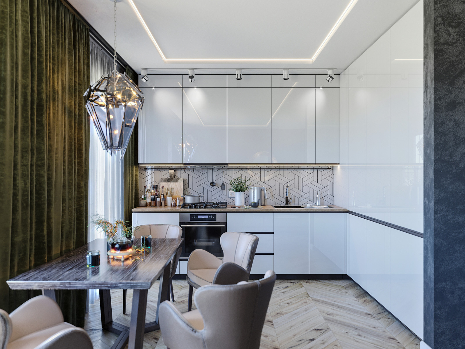 Дизайн интерьера однокомнатной квартиры с кухней-гостиной (ул.Р.Зорге)