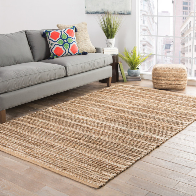 Jaipur Living Clifton Natural Solid Tan/White Area Rug, 2'6