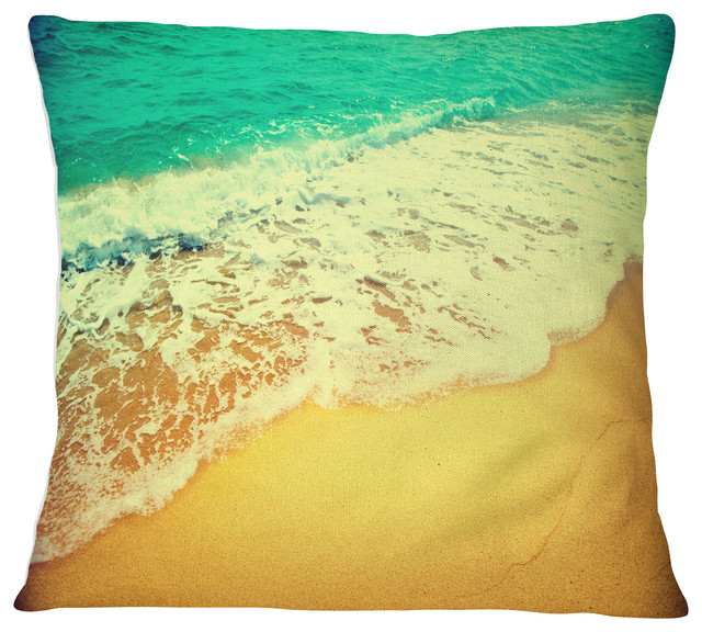 Beautiful Sea Summer Background Seashore Throw Pillow, 18"x18"