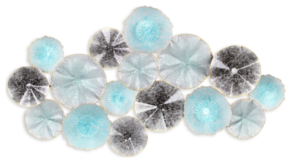 Coastal Multi Dimensional Flower Burst Metal Wall Decor