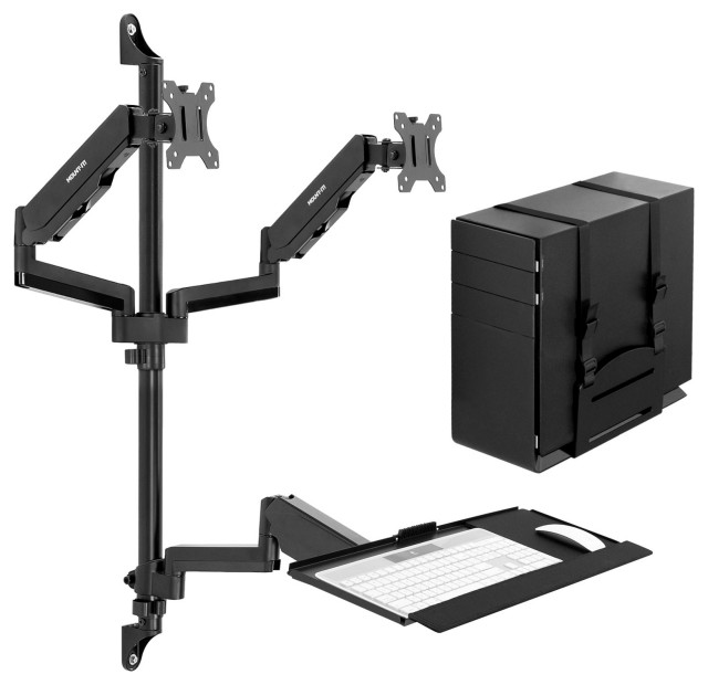 Dual Monitor Wall Mount Workstation by MountIt! Contemporary Desks