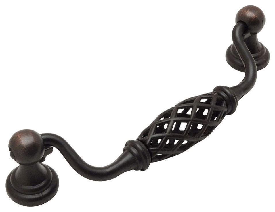 Cosmas 1749128ORB Oil Rubbed Bronze 5” CTC (128mm) Birdcage Drop Pull
