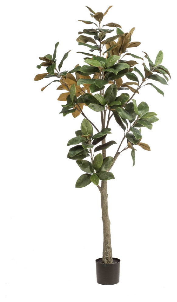 Faux Lily Tree Set (2) Emerald Magnolia Denudata Contemporary