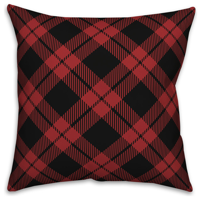 Plaid Pillow, 20x20 Rustic Outdoor Cushions And Pillows by