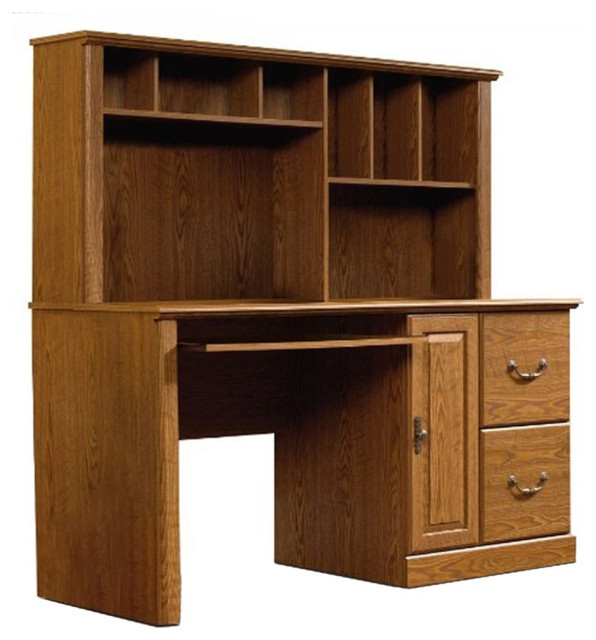 Sauder Orchard Hills Engineered Wood Computer Desk with Hutch in