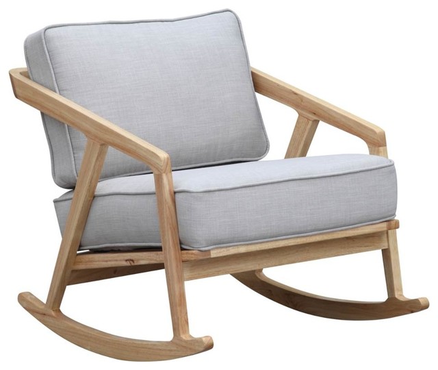Fine Mod Imports Solo Rocker Arm Chair Gray Midcentury