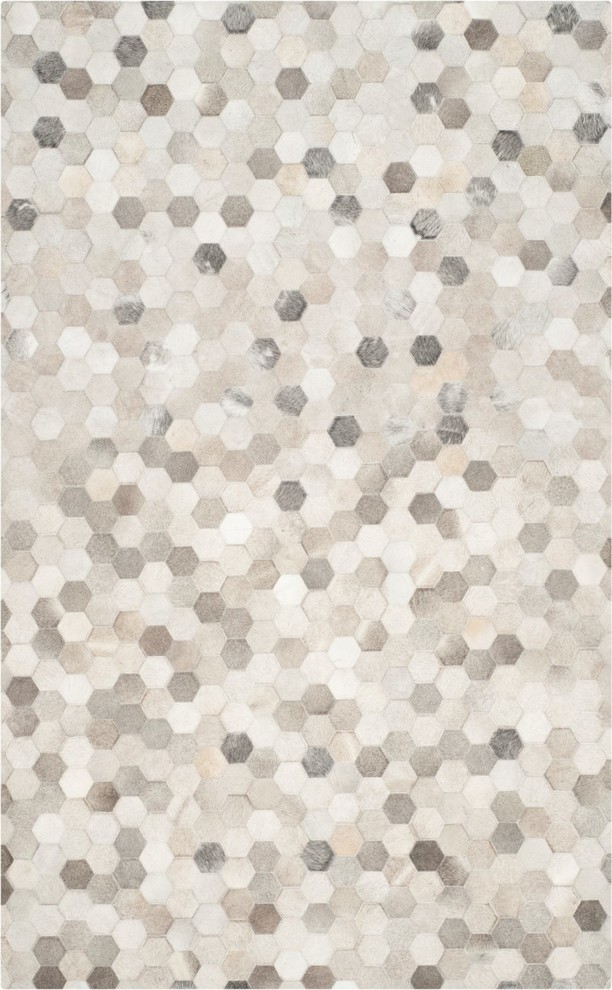 Safavieh Studio Leather Collection STL217A Handmade Mid-Century Modern Leather Area Rug Grey Ivory 3' x 5' Safavieh Studio Leather Collection STL217A Handmade Mid-Century Modern Leather Area Rug Grey Ivory 3' x 5'