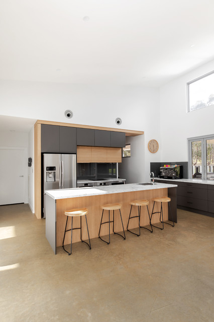 Timber | Marble Look | Grey modern-kitchen