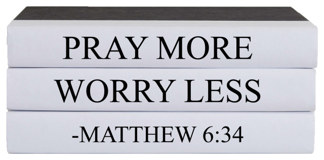 Pray More Worry Less Quote Book Stack, S/3