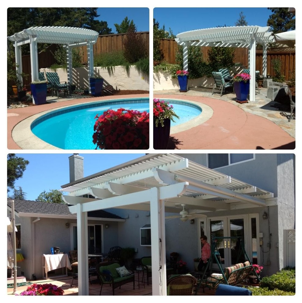 Inspiration for a mid-sized contemporary backyard home design remodel in San Francisco with a pergola