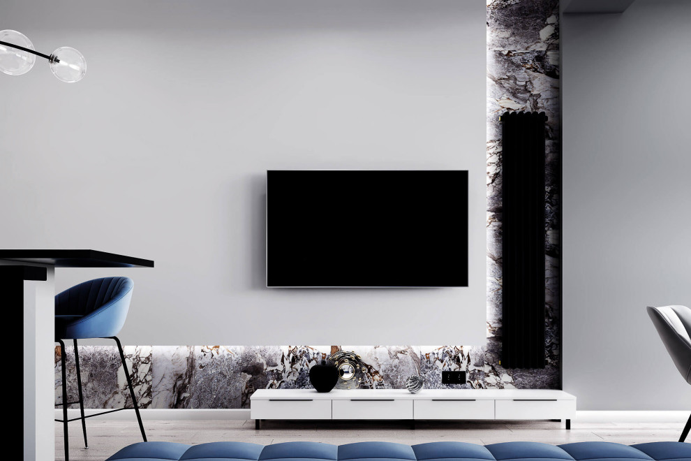 Современный дизайн в серых тонах, ЖК Панорама