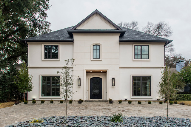 French Transitional Stucco Exteriors - Transitional - Exterior - Dallas ...