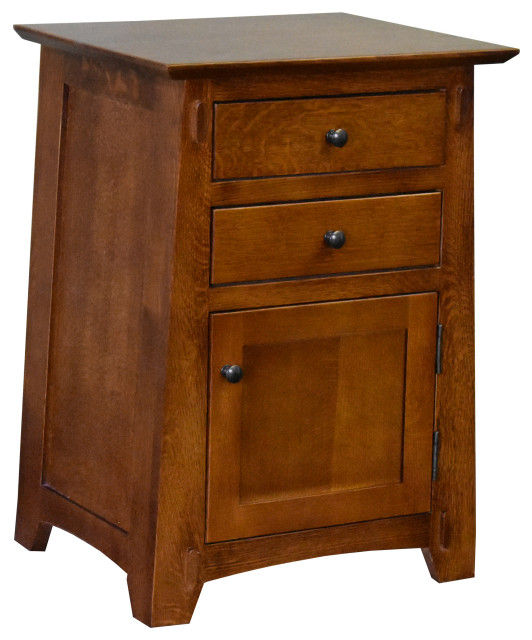 Mission Style Tapered Leg 2Drawer Nightstand Craftsman Nightstands