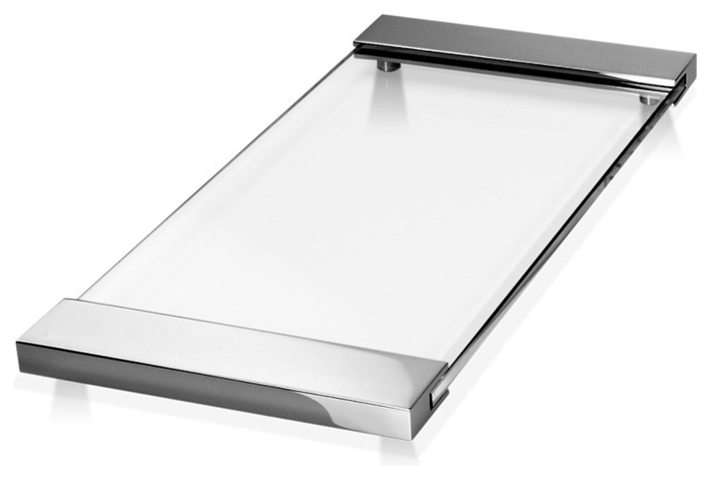 DW TAB 37 Bathroom Tray in Clear Glass/Chrome Contemporary Bathroom