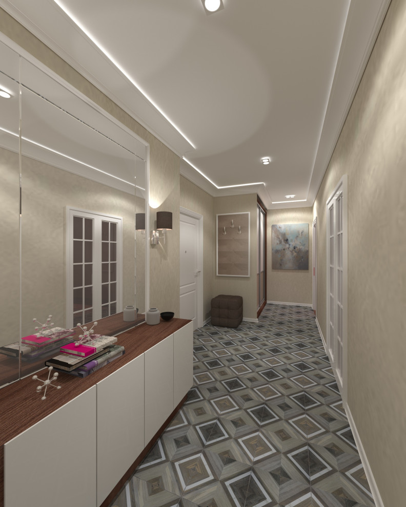 Гостиная и прихожая в неоклассике