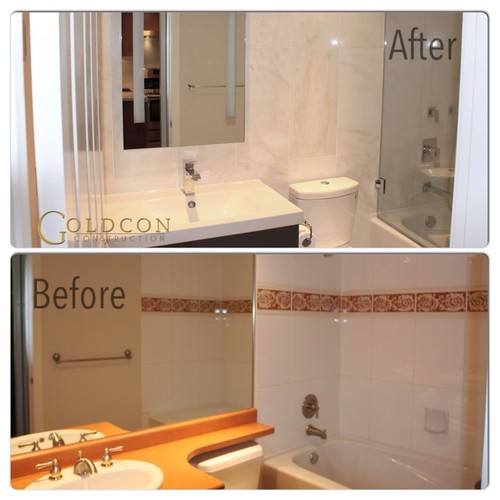 Before and after bathroom renovation