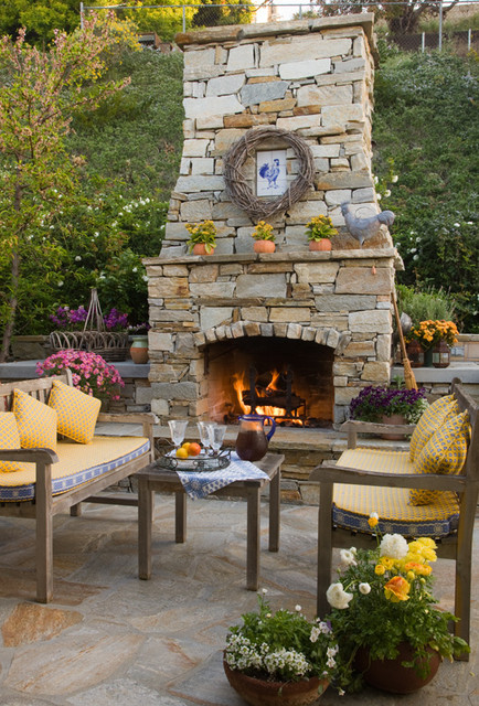 Stone fireplace - Traditional - Patio - San Diego - by ...
