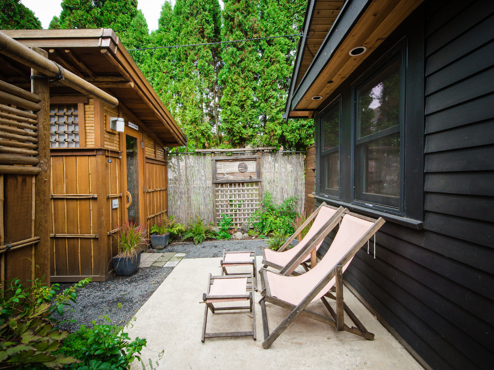 Japanese Modern ADU- Tiny House for a Designer - Asian - Patio