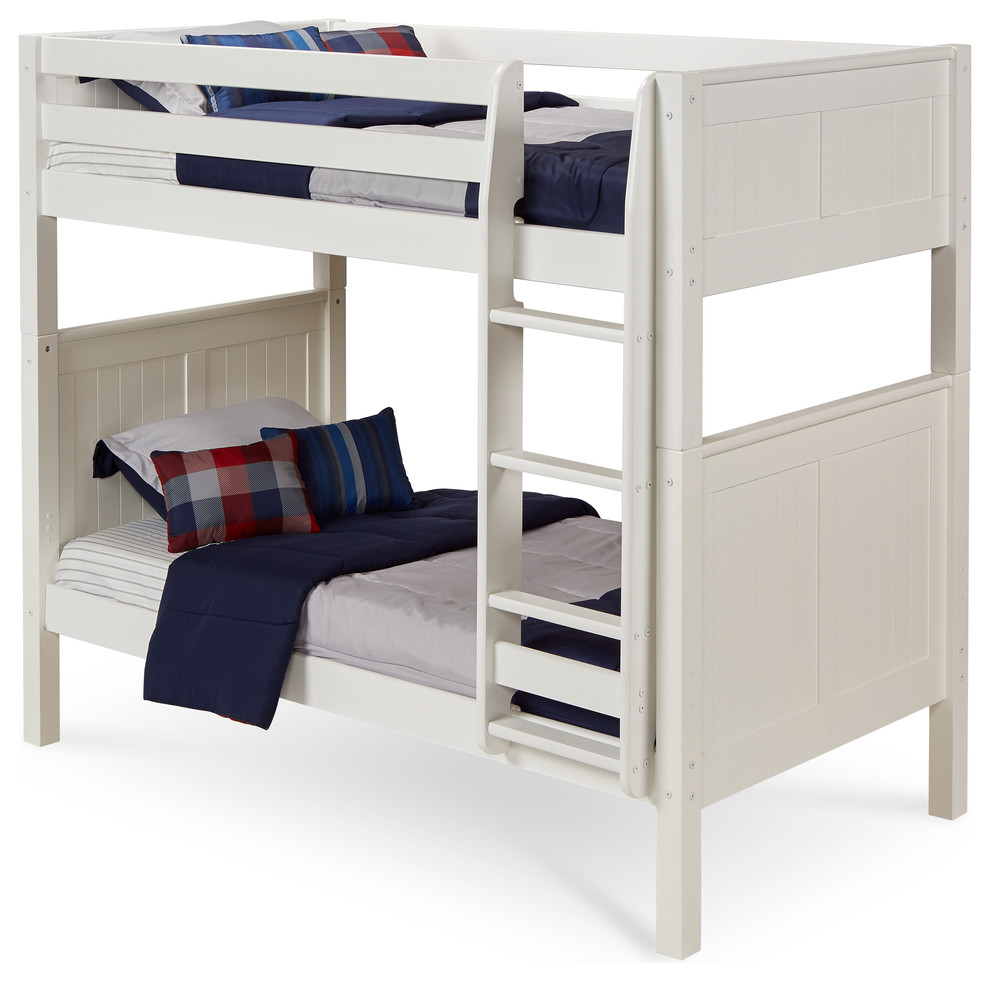 Camaflexi Twin Bunk Bed, Panel Headboard, Twin Transitional Bunk