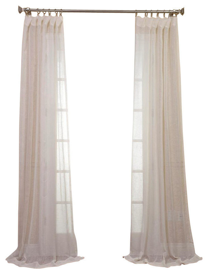 Open Weave Cream Linen Sheer Traditional Curtains By Half Open Weave Cream Linen Sheer