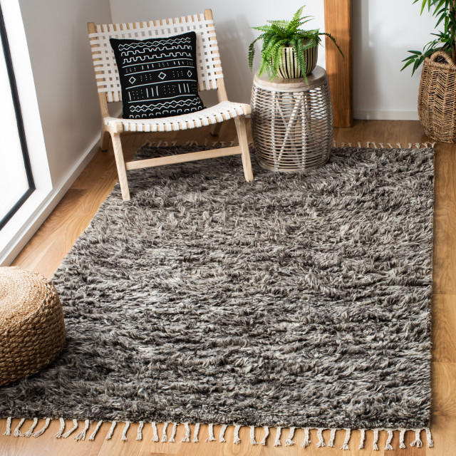Safavieh Casablanca Csb552F Solid Color, Shag Rug, Gray, 2'3"x8'0