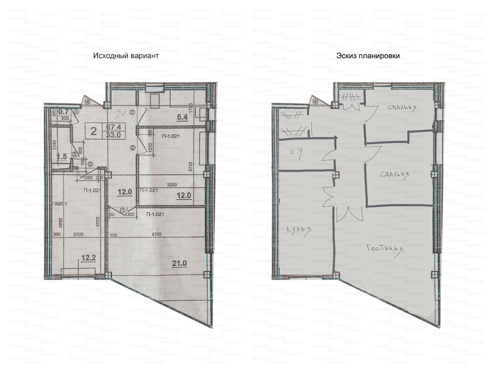 Идеи перепланировки для двухкомнатных квартир