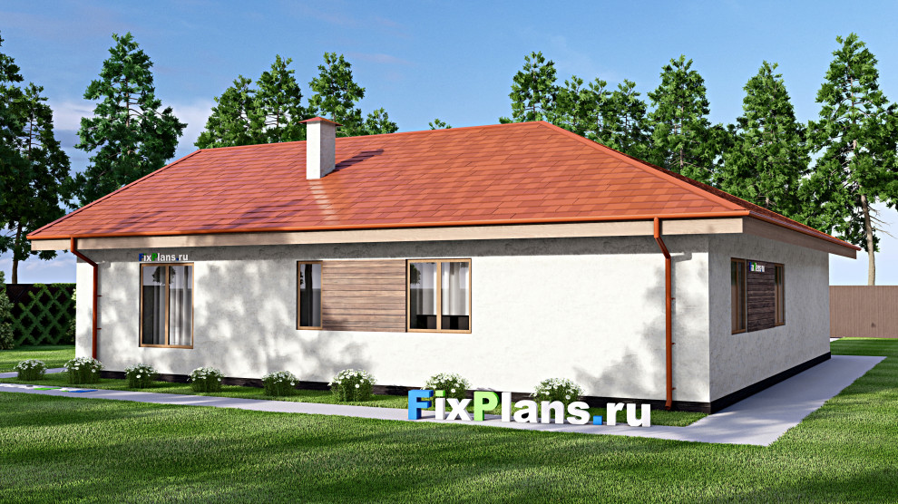 Проект одноэтажного дома 16х16м S166м2 F-15263