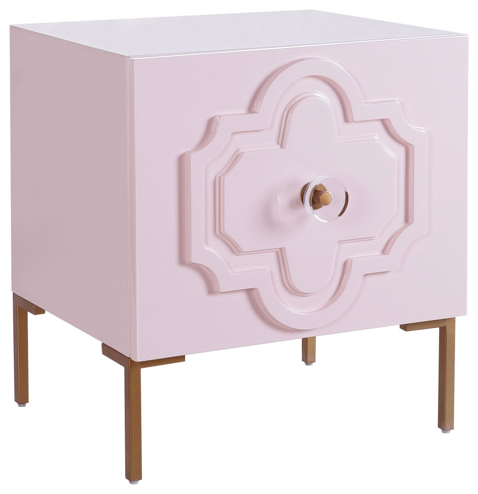 Anna Pink Lacquer Side Table Pink Contemporary Side Tables And