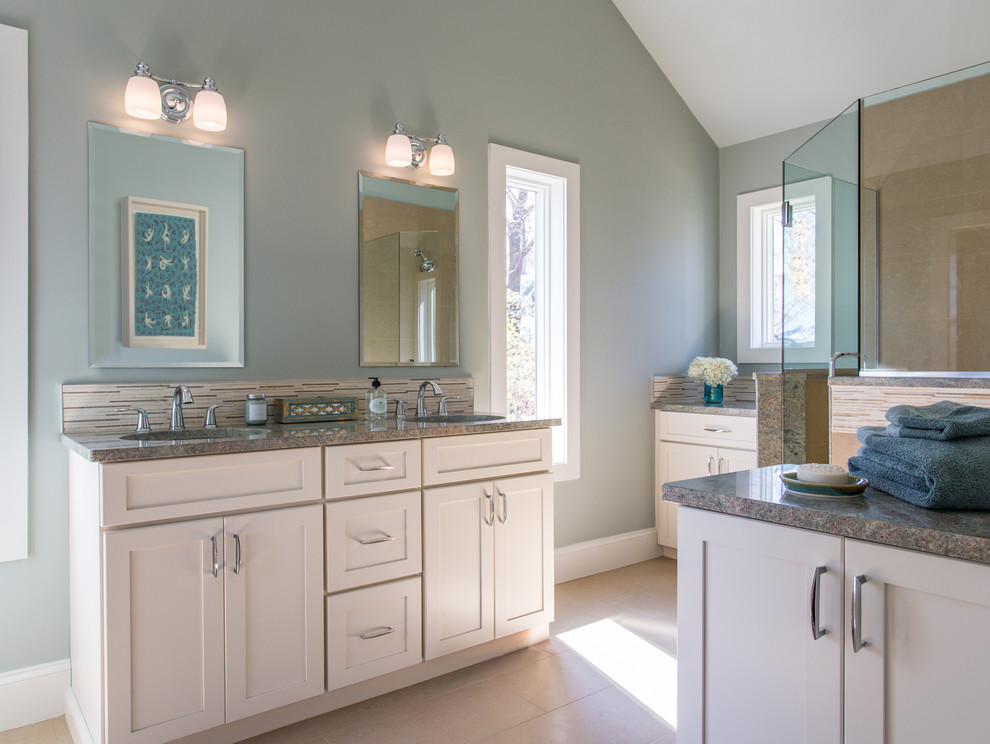 Inspiration for a transitional bathroom remodel in Boston