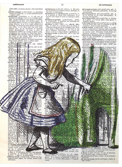 Art N Wordz Alice In Wonderland's Door Original Dictionary Sheet Pop ...