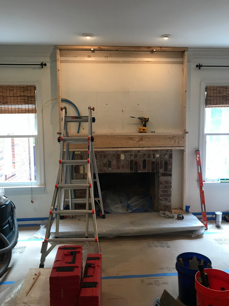 Interior Stone Fireplace Construction