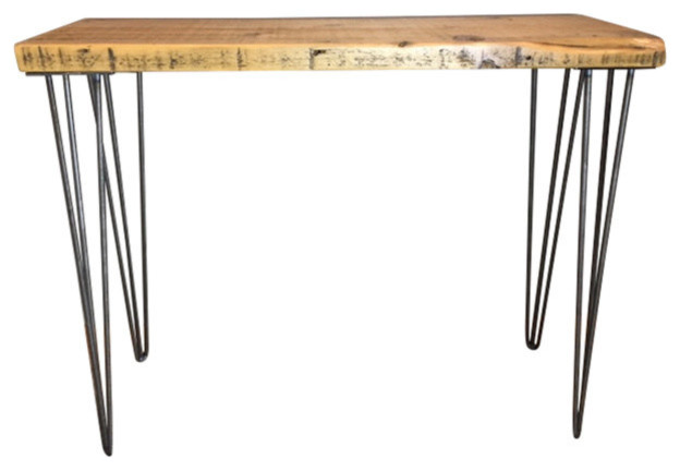 Rustic Console Table with Steel Hairpin Legs