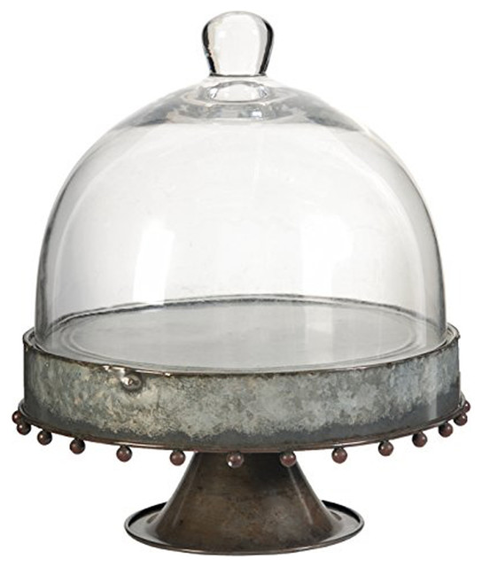 Knox Pedestal Plate with Glass Dome, Medium Farmhouse Dessert And