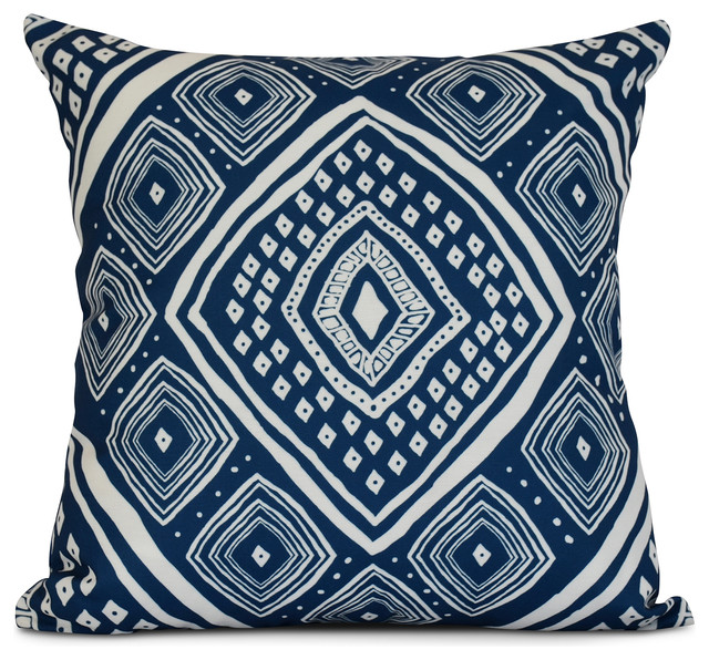 Green E by design Decorative Pillow Navy Blue