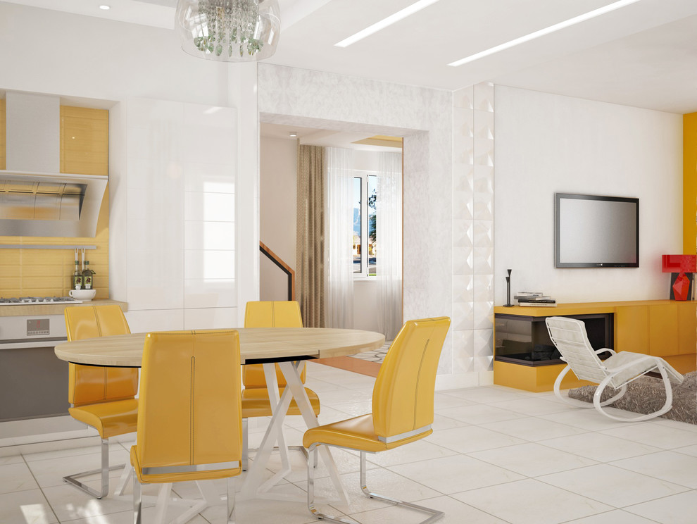 Яркий дизайн дома в стиле Фьюжн