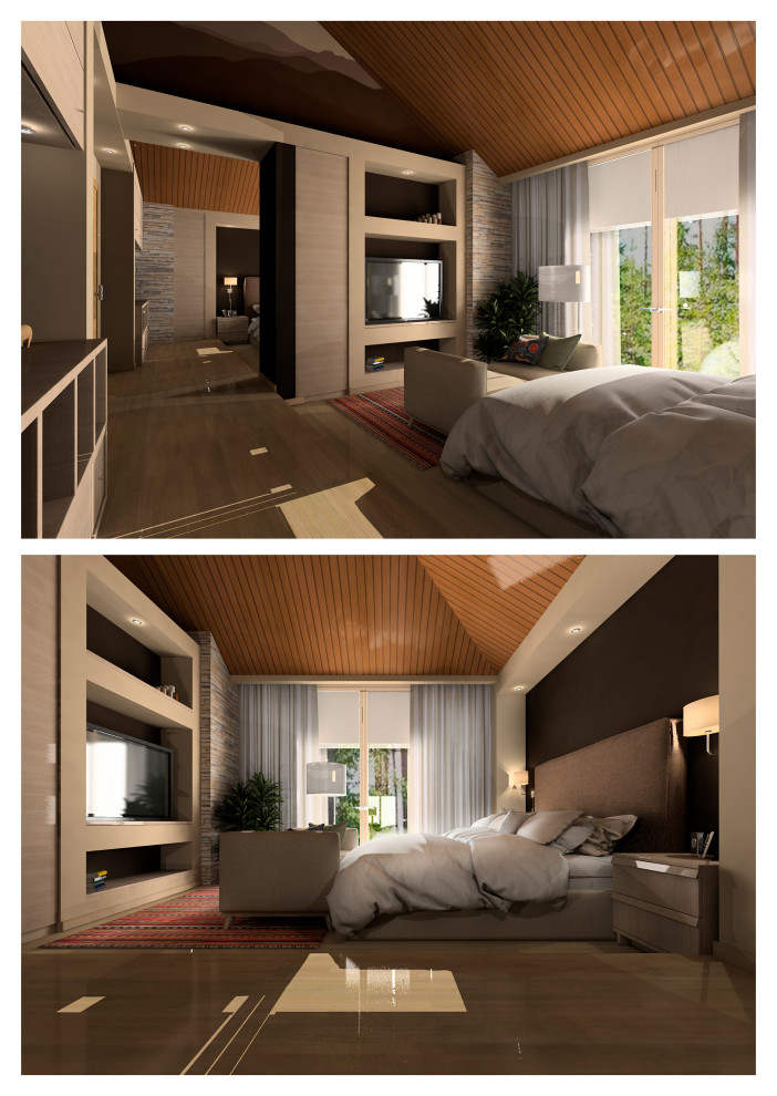 Дизайн - проект спальни в экостиле