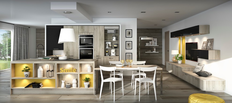 Design ideas for a contemporary kitchen in Lille.