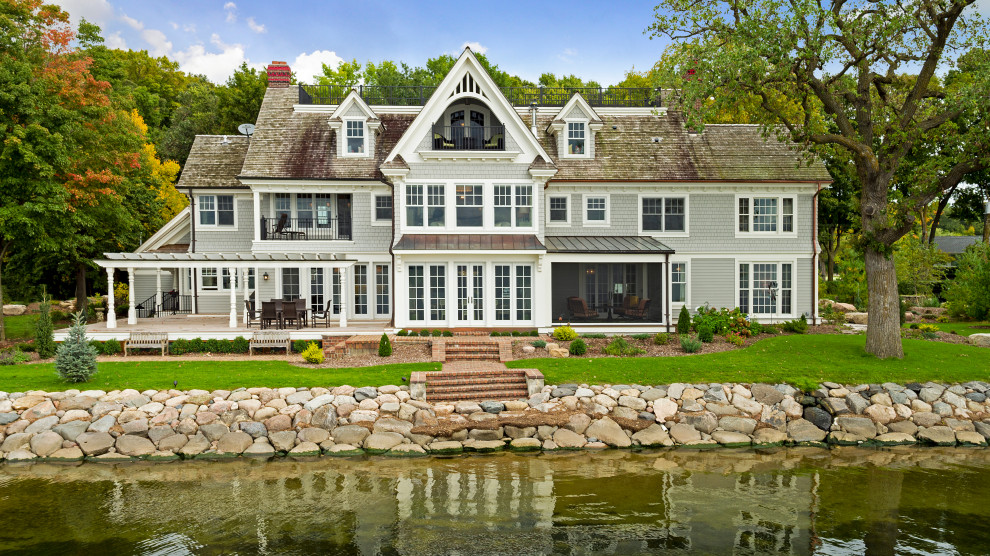 Example of a beach style exterior home design in Minneapolis