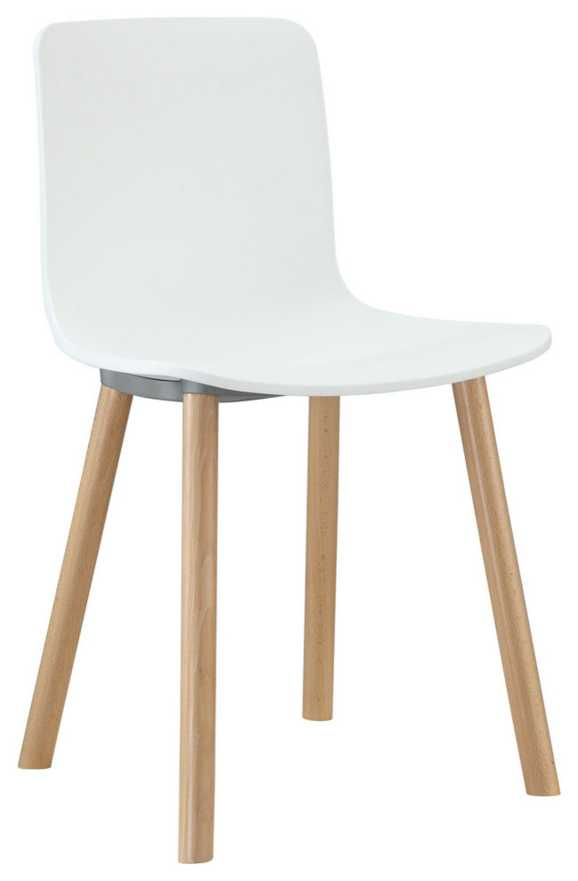 Sprung Dining Side Chair in White