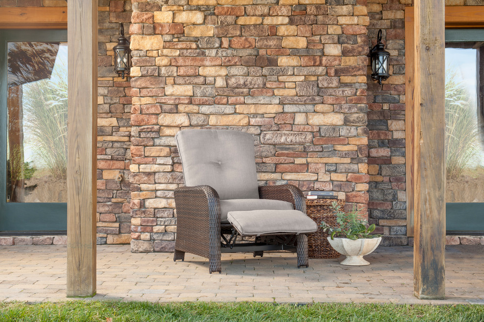Inspiration for a transitional backyard home design remodel