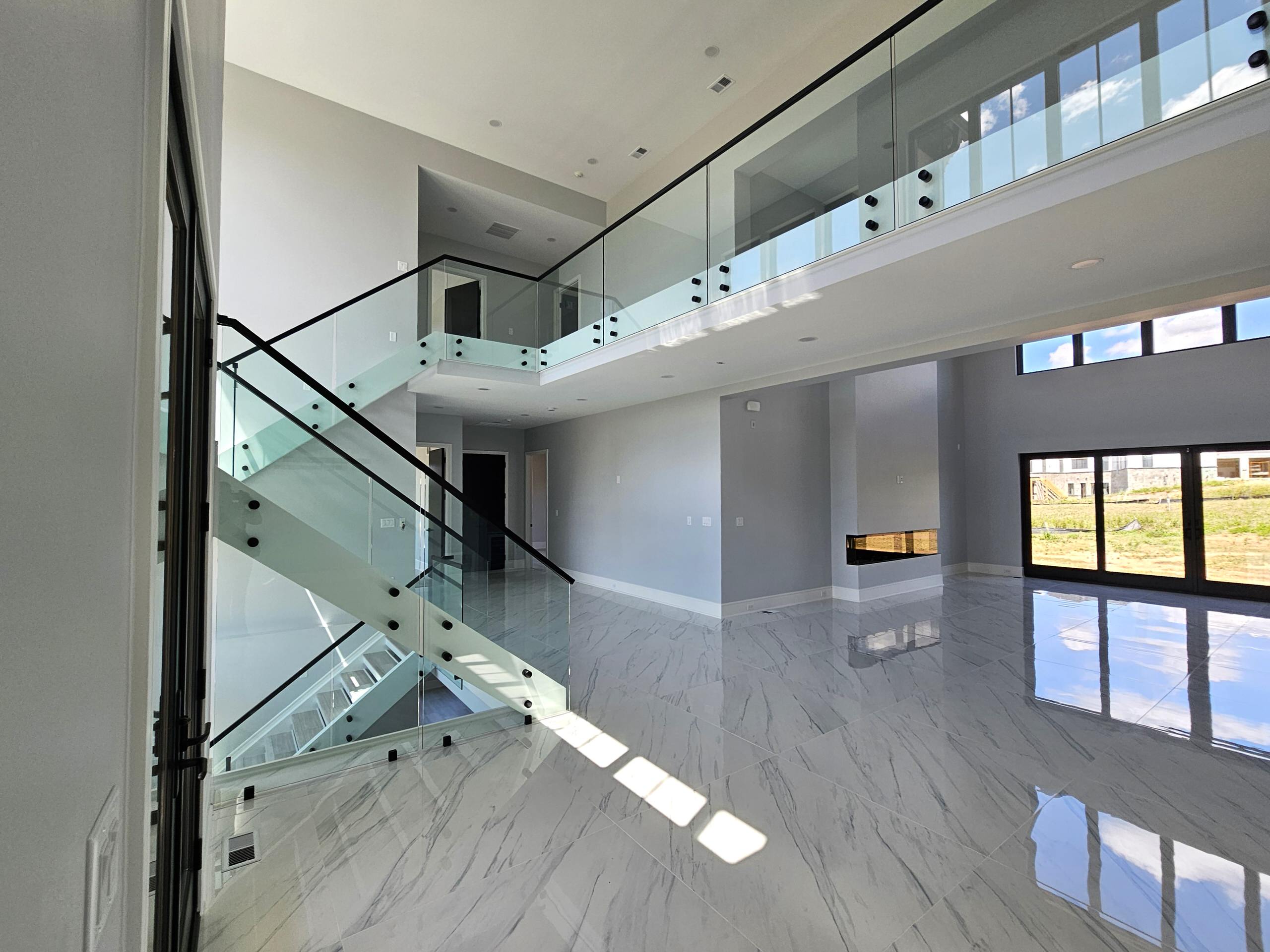 125_Modern Open Rise Stair with Glass Balustrade, Aldie, VA 20105