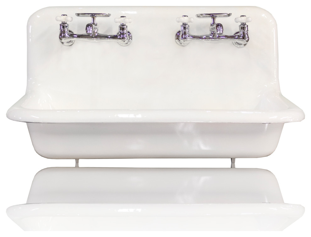 cast iron wall mount kitchen sink with drainboard