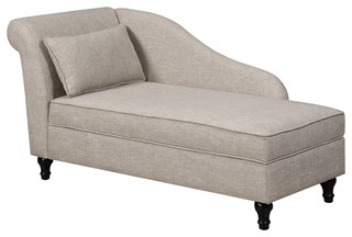 Convenience Concepts Designs4Comfort Chaise Lounge with Storage in Tan - Traditional - Indoor 