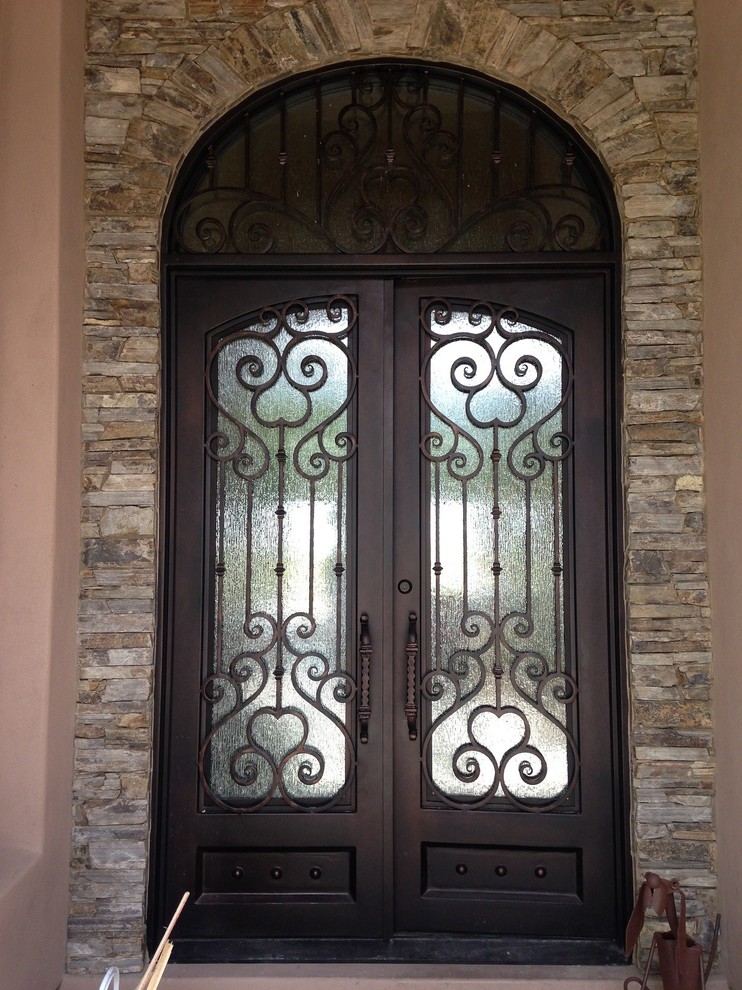 Iron Double Doors Mediterranean Entry Phoenix by Signature Iron