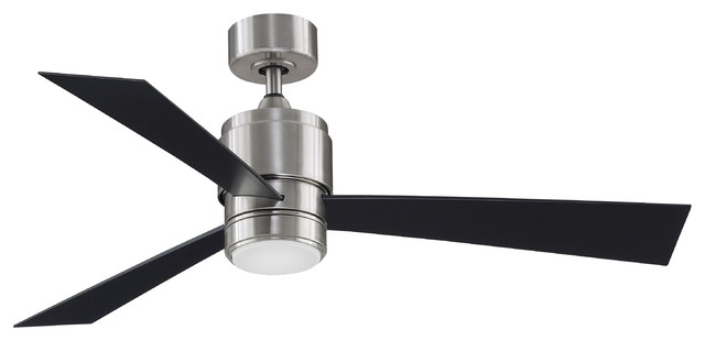 Zonix Ceiling Fan Brushed Nickel With Black Blades Led Light