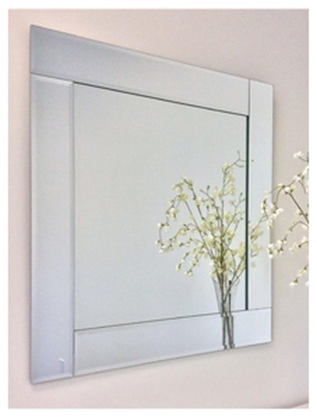 Square Overlay Frameless Mirror With Polished Beveled Edges Overlay Frameless Mirror With Polished Beveled Edges 30 Square