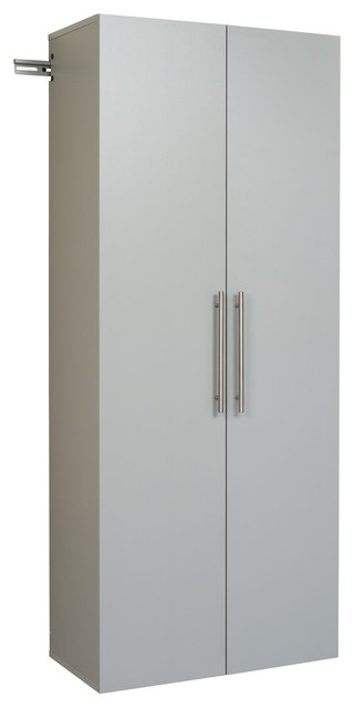 Prepac Hangups 30 Large Storage Cabinet In Light Grey Laminate