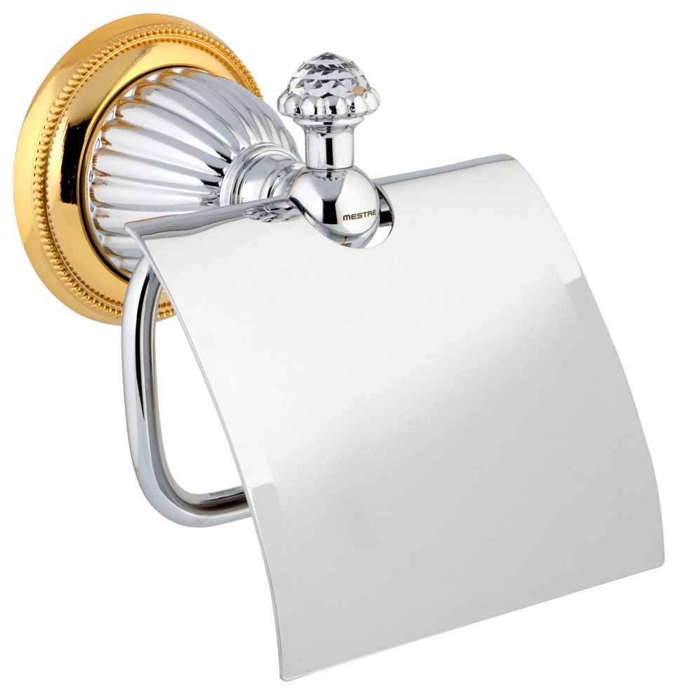 Artica Swarovski toilet paper holder with cover. Luxury toilet roll