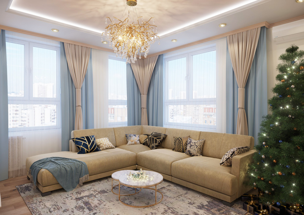 Гостиная в карамельной цветовой гамме